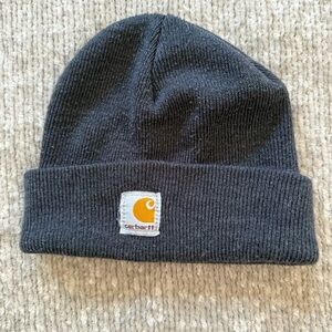 Carhartt Toddler Beanie‎ Hat Gray Knit Logo Cuff Winter Outdoor Activewear Snow